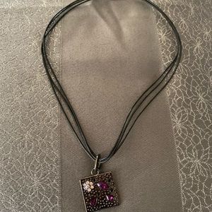 Lia Sophia black and violet necklace